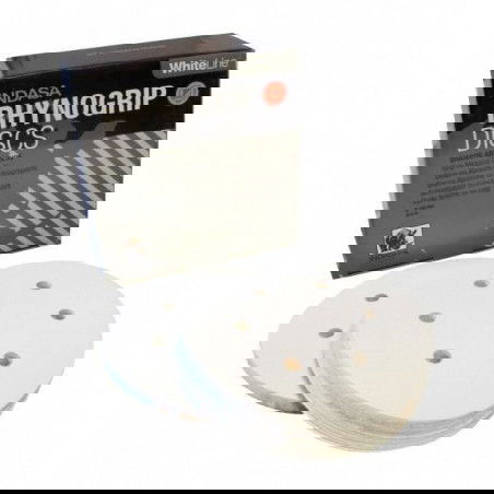Krążek biały RHYNOGRIP na rzep Indasa 150mm 6otw. P280